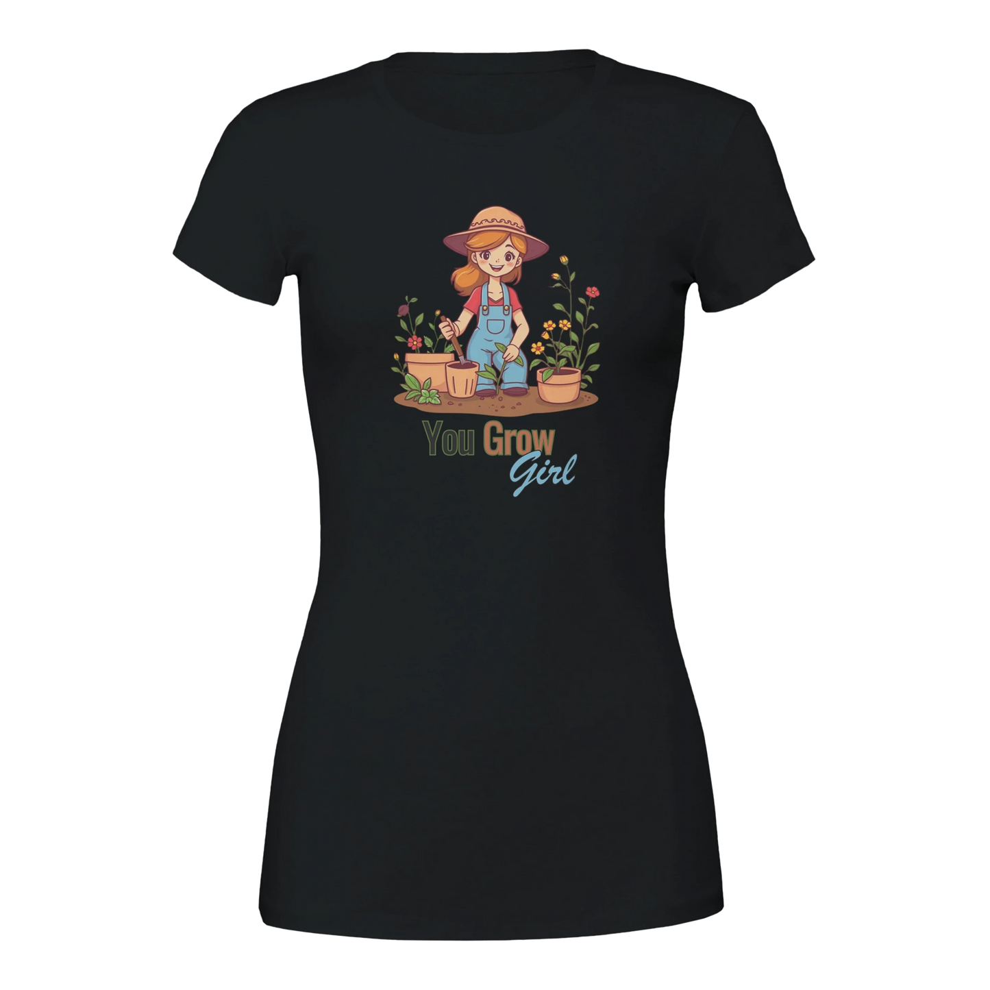 You Grow, Girl Premium Womens Crewneck T-shirt Black