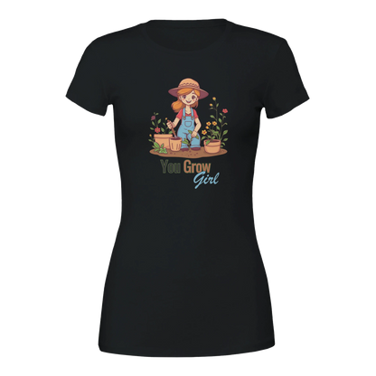 You Grow, Girl Premium Womens Crewneck T-shirt Black