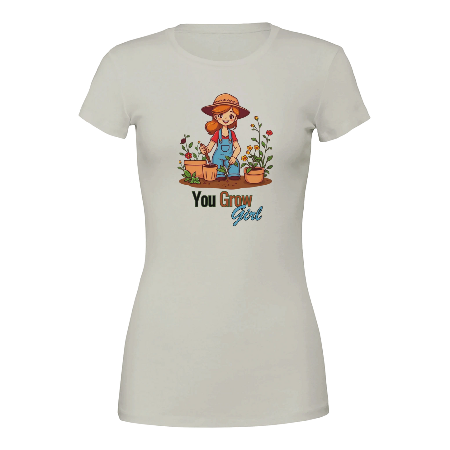 You Grow, Girl Premium Womens Crewneck T-shirt Grey