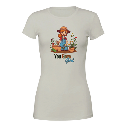 You Grow, Girl Premium Womens Crewneck T-shirt Grey