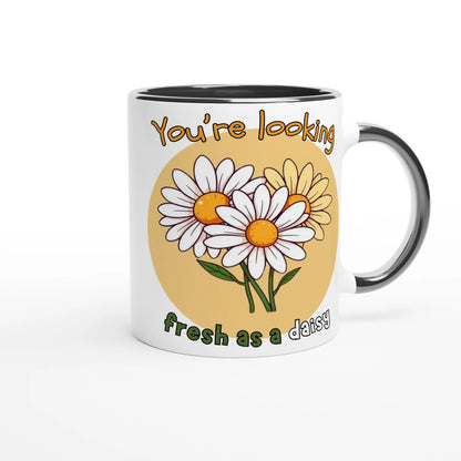 You’re looking fresh as a daisy White 11oz Ceramic Mug with Color Inside